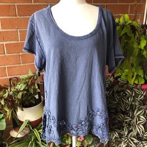 Free People blue tunic top